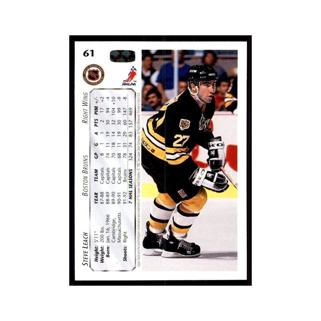 1992 Upper Deck Steve Leach Hockey Cards #61