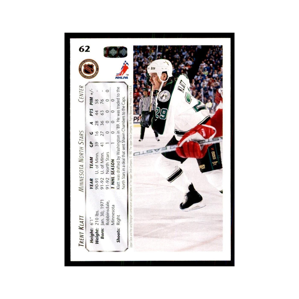 1992 Upper Deck Trent Klatt Hockey Cards #62