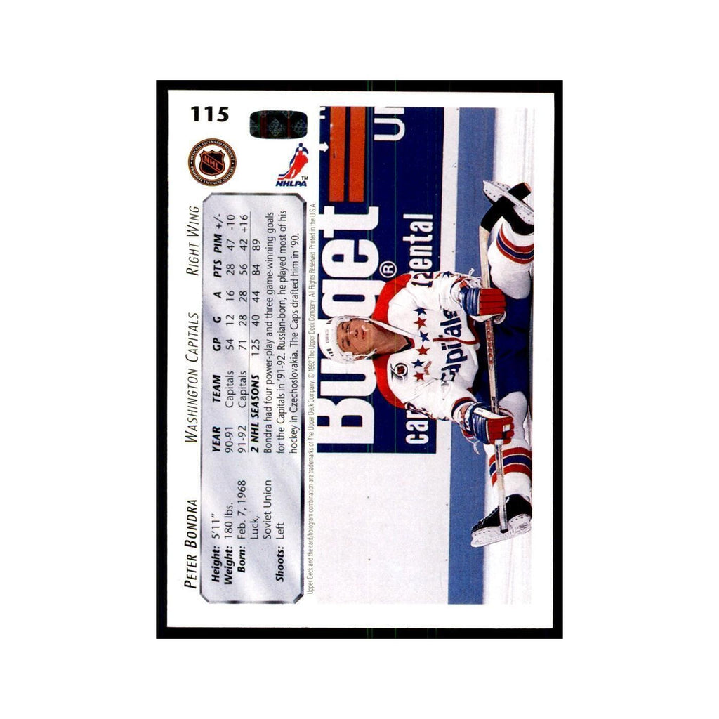 1992 Upper Deck Peter Bondra Hockey Cards #115