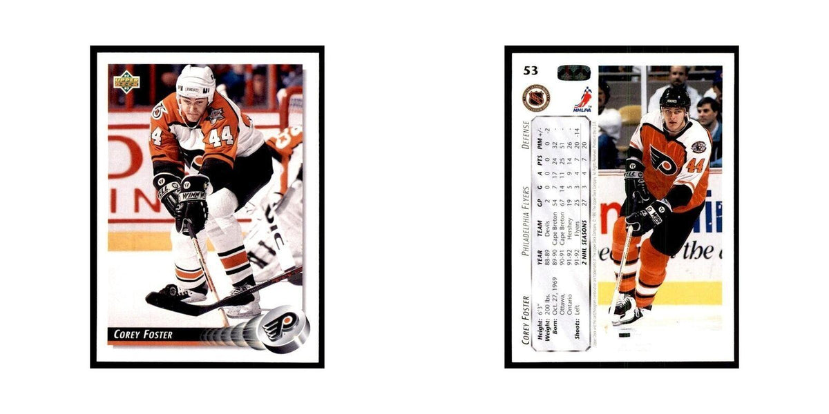 1992 Upper Deck Corey Foster Hockey Cards #53