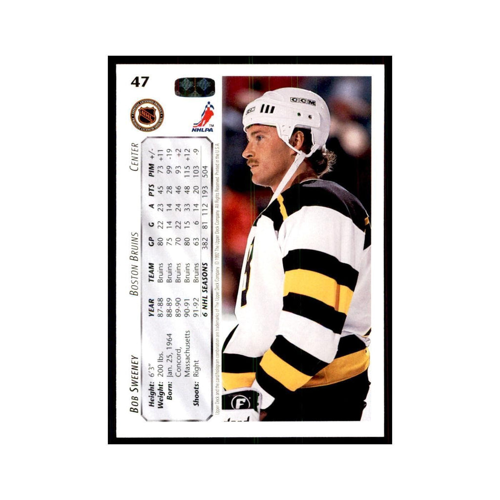1992 Upper Deck Bob Sweeney Hockey Cards #47