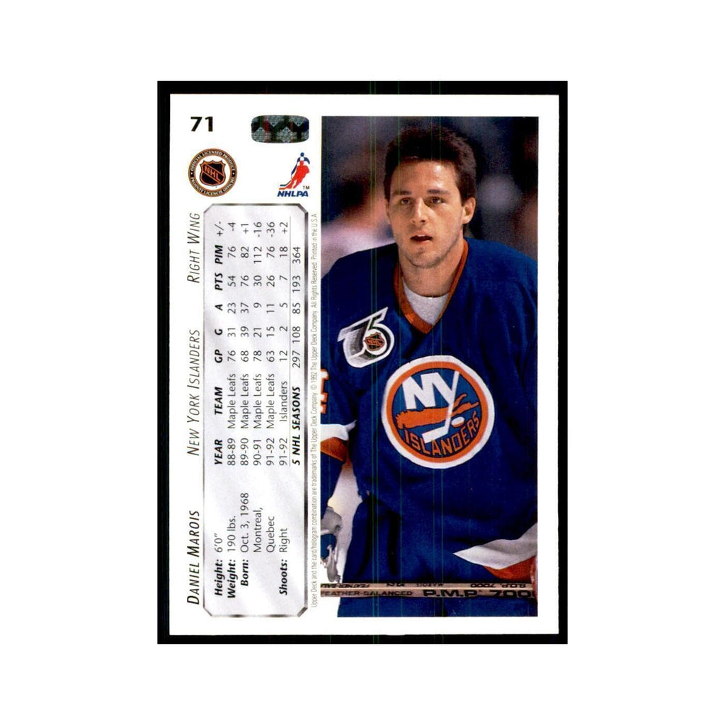 1992 Upper Deck Daniel Marois Hockey Cards #71