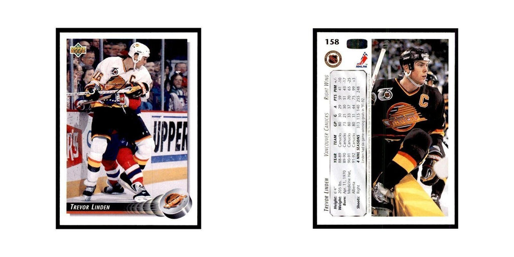 1992 Upper Deck Trevor Linden Hockey Cards #158