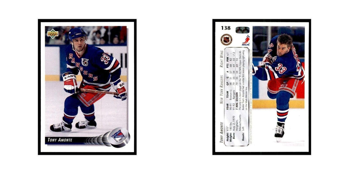 1992 Upper Deck Tony Amonte Hockey Cards #138