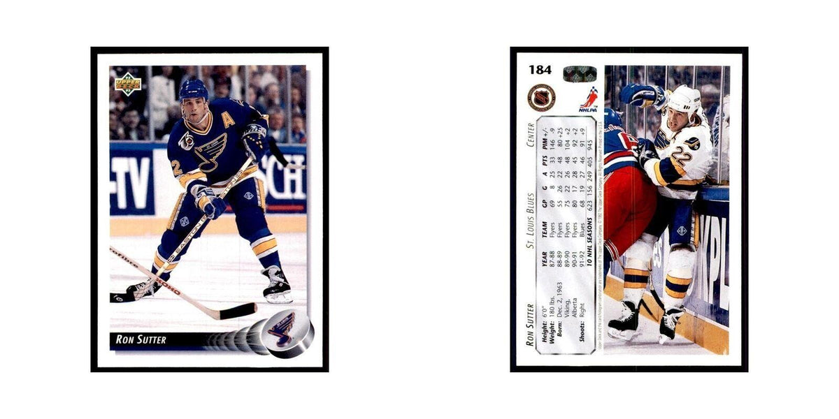 1992 Upper Deck Ron Sutter Hockey Cards #184
