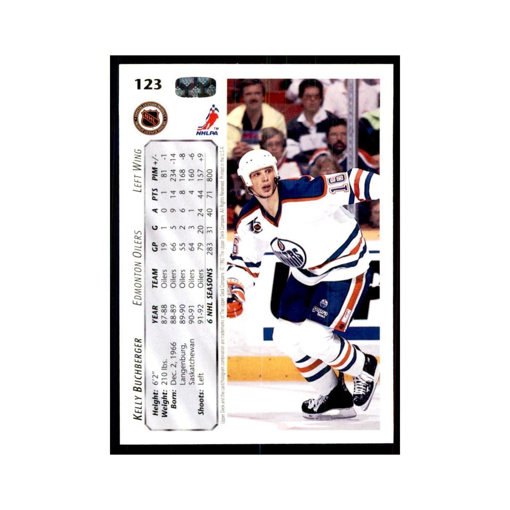 1992 Upper Deck Kelly Buchberger Hockey Cards #123