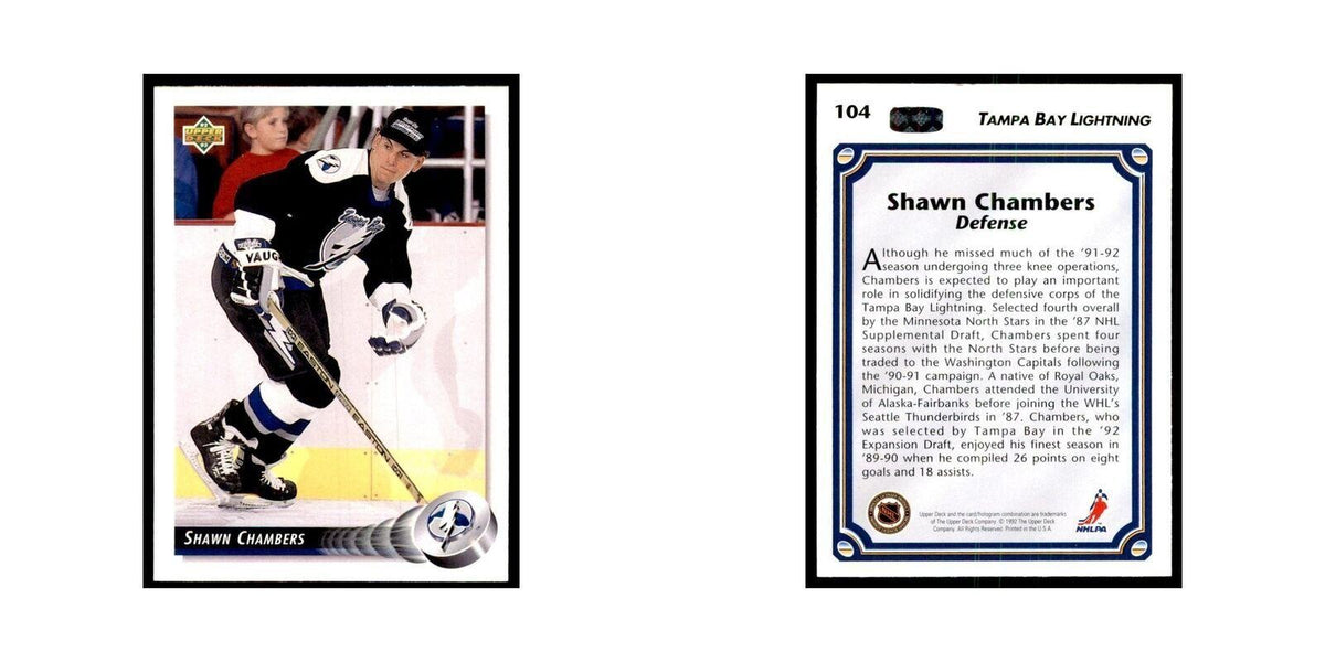 1992 Upper Deck Shawn Chambers Hockey Cards #104