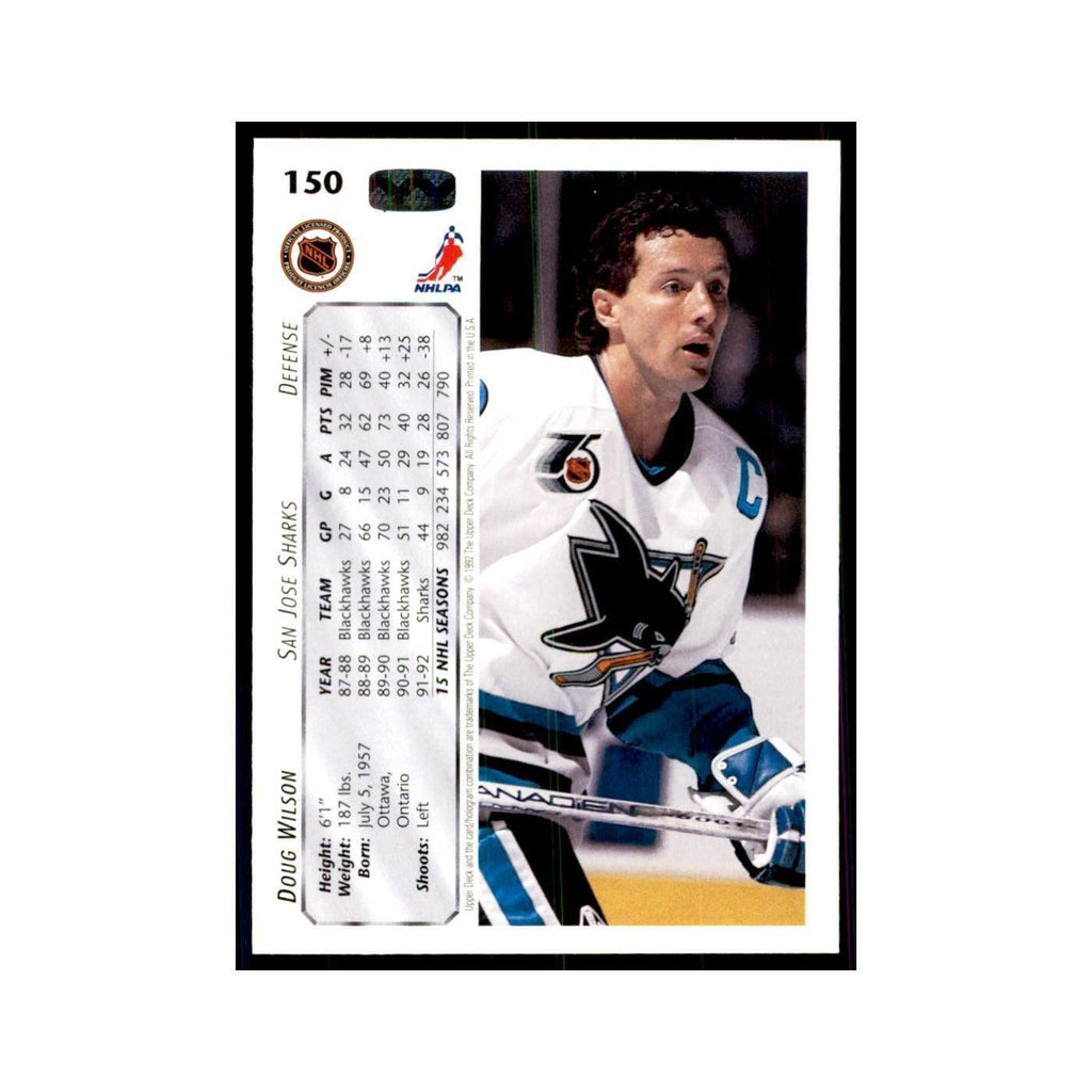 1992 Upper Deck Doug Wilson Hockey Cards #150