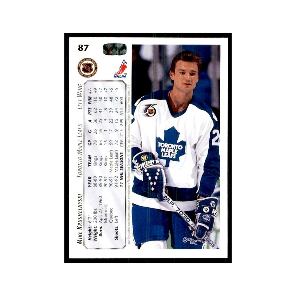 1992 Upper Deck Mike Krushelnyski Hockey Cards #87