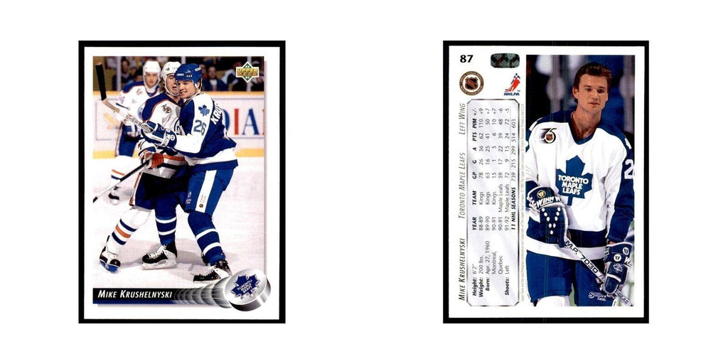 1992 Upper Deck Mike Krushelnyski Hockey Cards #87