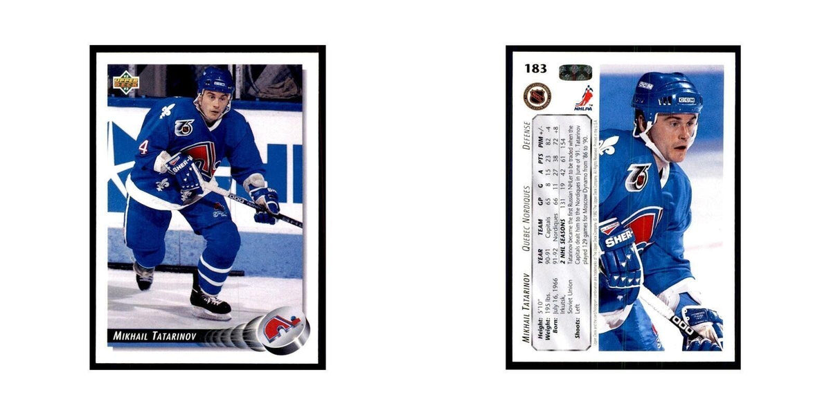 1992 Upper Deck Mikhail Tatarinov Hockey Cards #183
