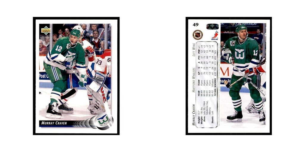 1992 Upper Deck Murray Craven Hockey Cards #49