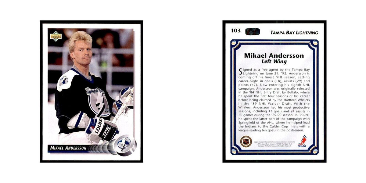 1992 Upper Deck Mikael Andersson Hockey Cards #103