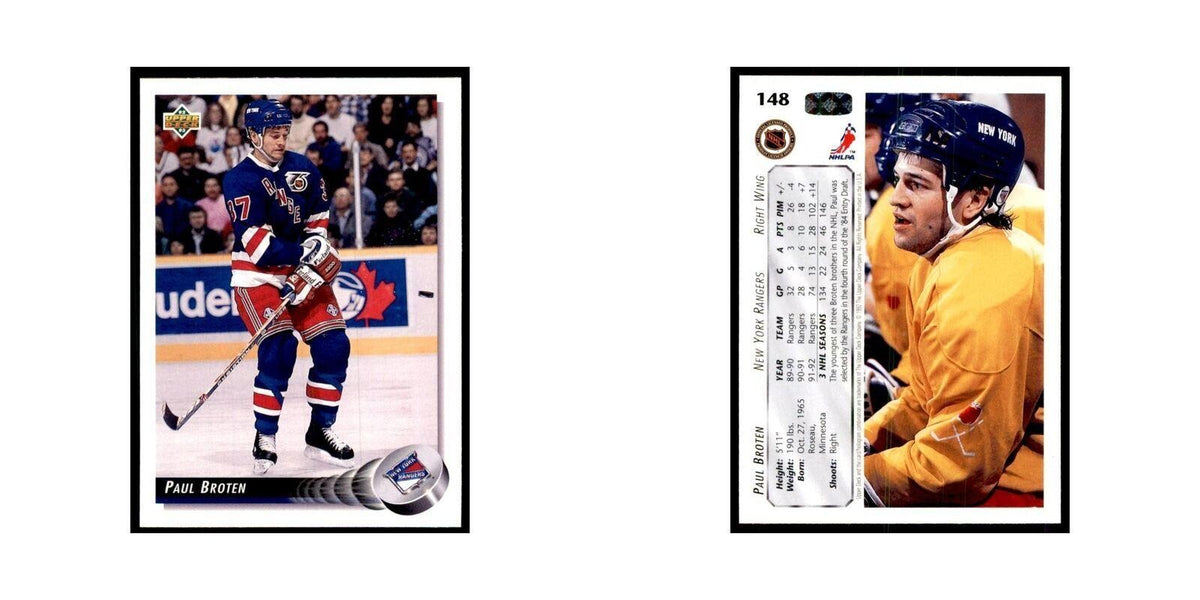 1992 Upper Deck Paul Broten Hockey Cards #148