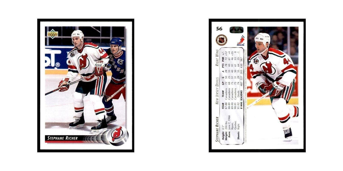 1992 Upper Deck Stephane Richer Hockey Cards #56