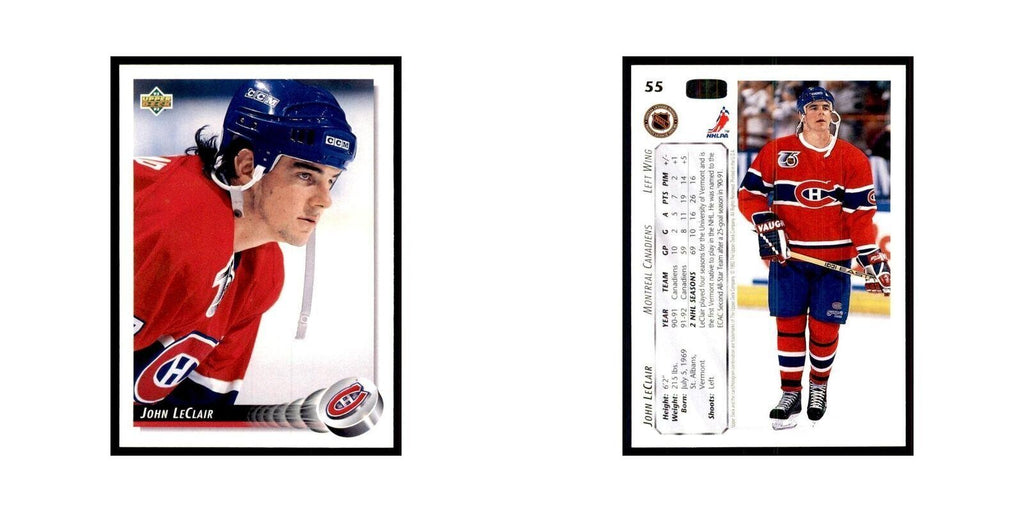 1992 Upper Deck John LeClair Hockey Cards #55