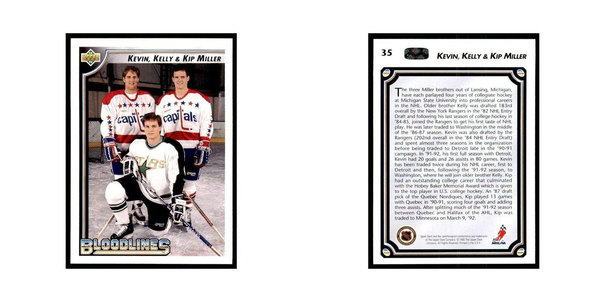 1992 Upper Deck Kevin Miller/Kelly Miller/Kip Miller Hockey Cards #35