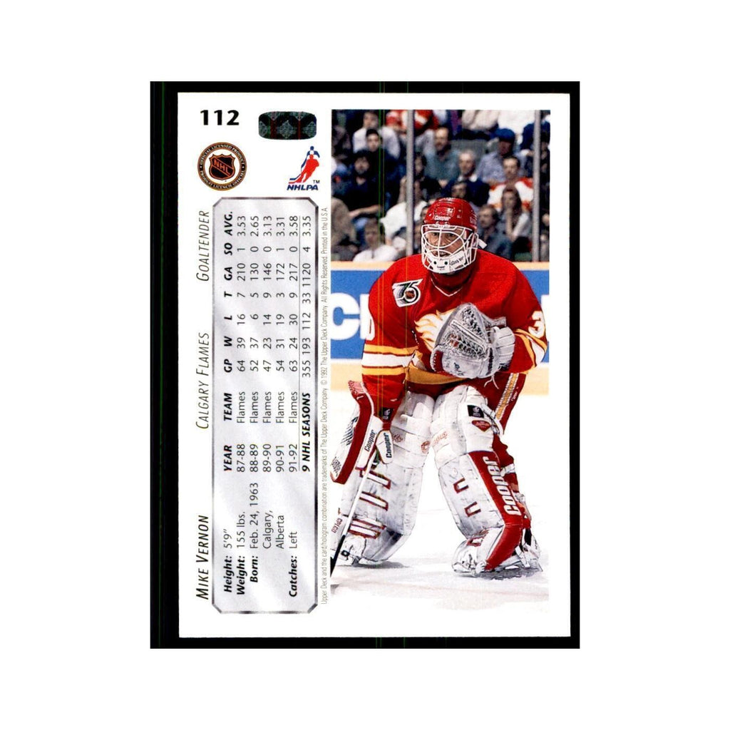 1992 Upper Deck Mike Vernon Hockey Cards #112