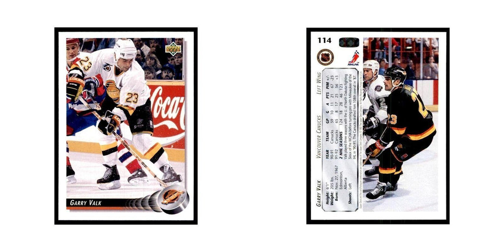 1992 Upper Deck Garry Valk Hockey Cards #114