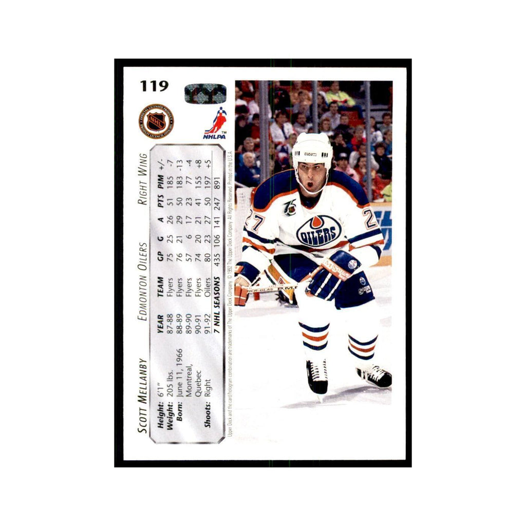 1992 Upper Deck Scott Mellanby Hockey Cards #119