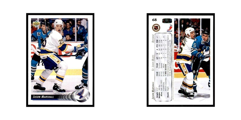 1992 Upper Deck Jason Marshall Hockey Cards #68