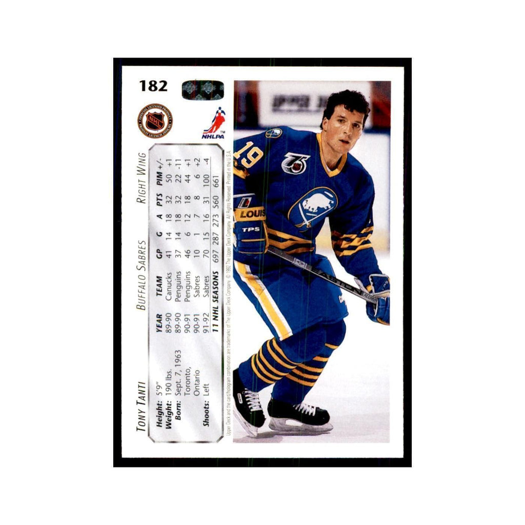 1992 Upper Deck Tony Tanti Hockey Cards #182