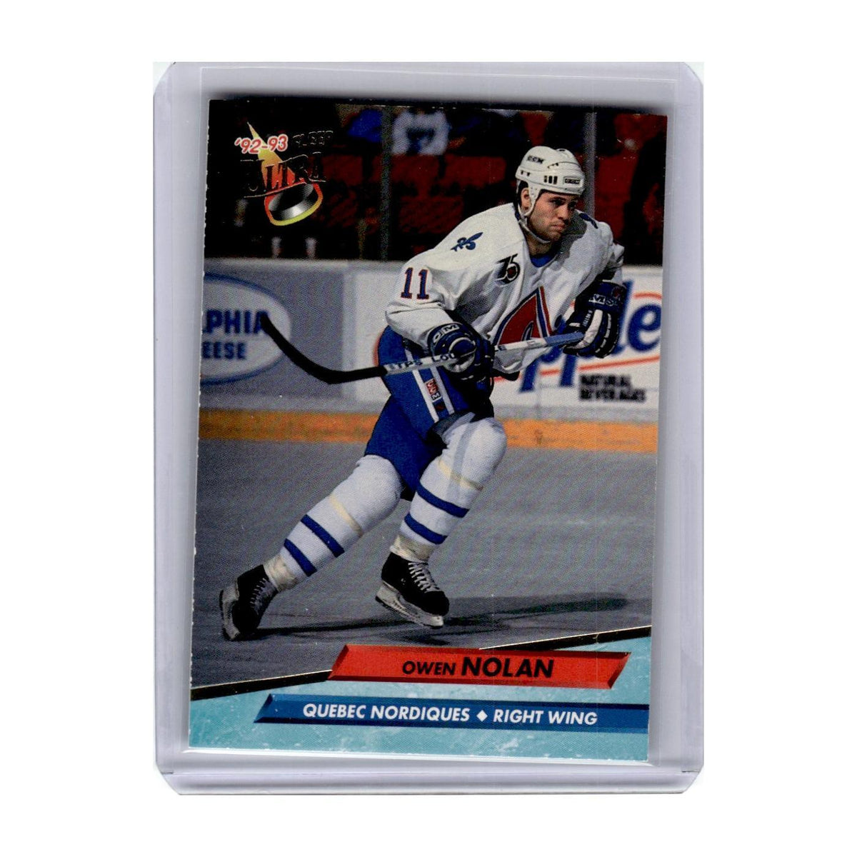 1992 Fleer Ultra Hockey Card Owen Nolan Quebec Nordiques #177