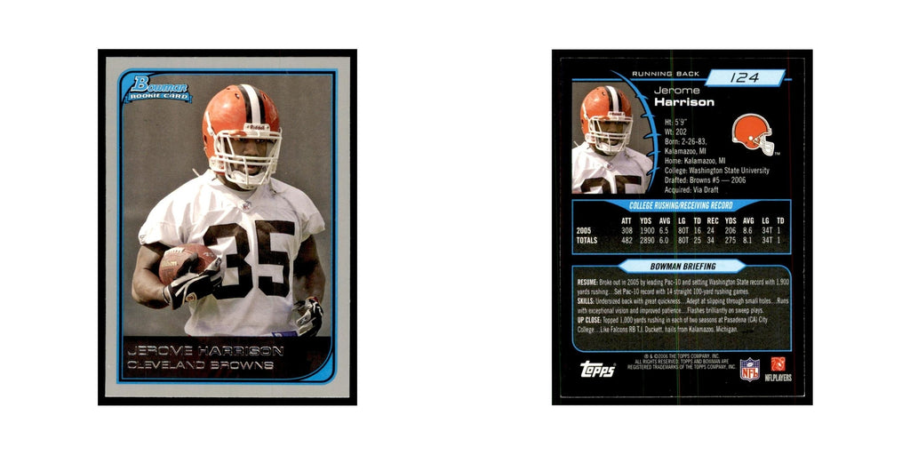 2006 Bowman Jerome Harrison RC Browns #124