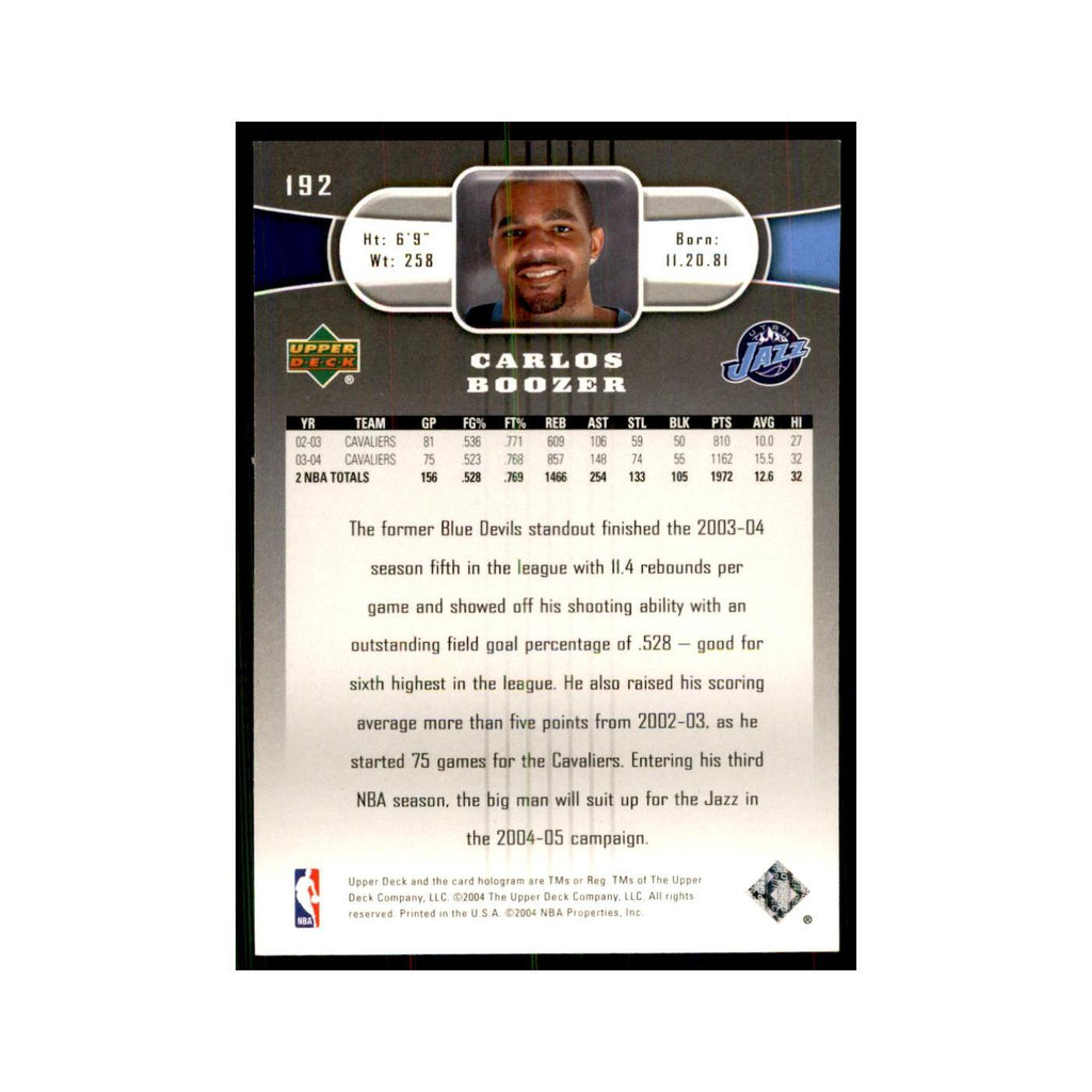 2004 Upper Deck Carlos Boozer Jazz #192