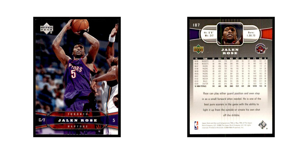 2004 Upper Deck Jalen Rose Raptors #187