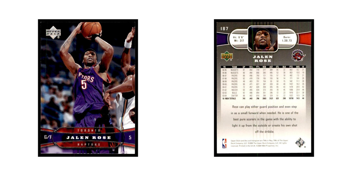 2004 Upper Deck Jalen Rose Raptors #187