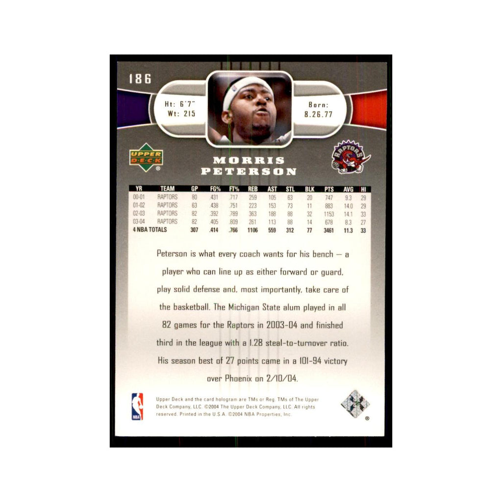 2004 Upper Deck Morris Peterson Raptors #186