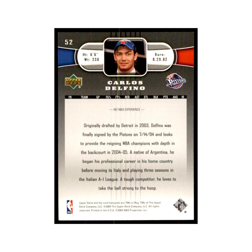 2004 Upper Deck Carlos Delfino Pistons #52