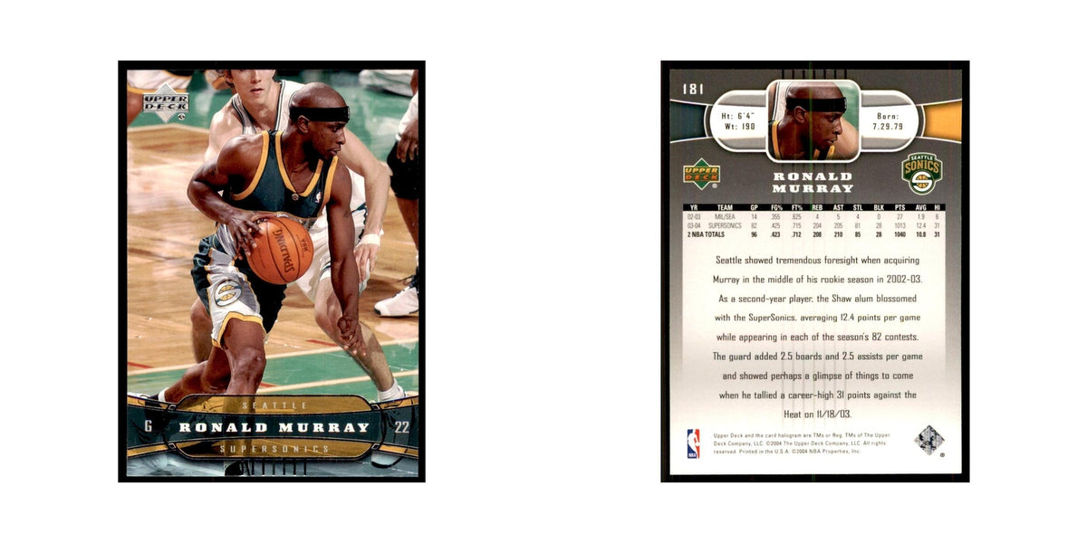 2004 Upper Deck Ronald Murray Seattle SuperSonics #181