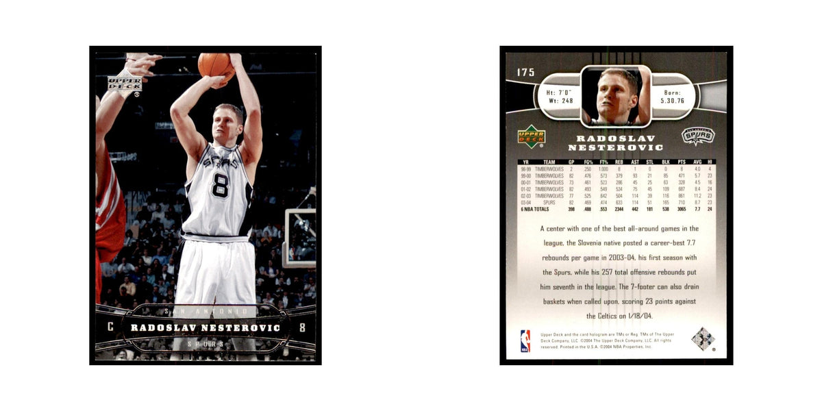 2004 Upper Deck Radoslav Nesterovic Spurs #175