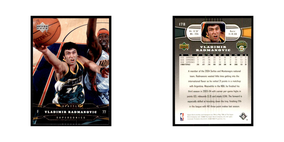 2004 Upper Deck Vladimir Radmanovic Seattle SuperSonics #178