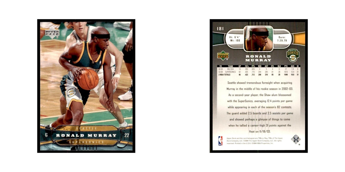 2004 Upper Deck Ronald Murray Seattle SuperSonics #181
