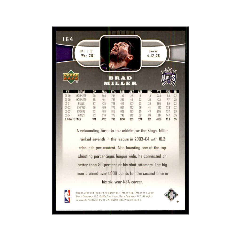 2004 Upper Deck Brad Miller Kings #164