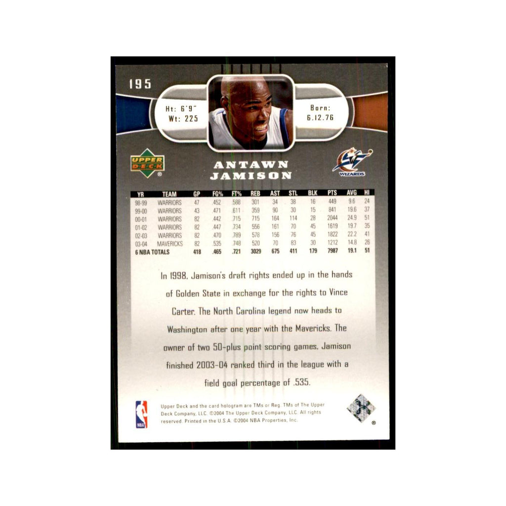 2004 Upper Deck Antawn Jamison Wizards #195