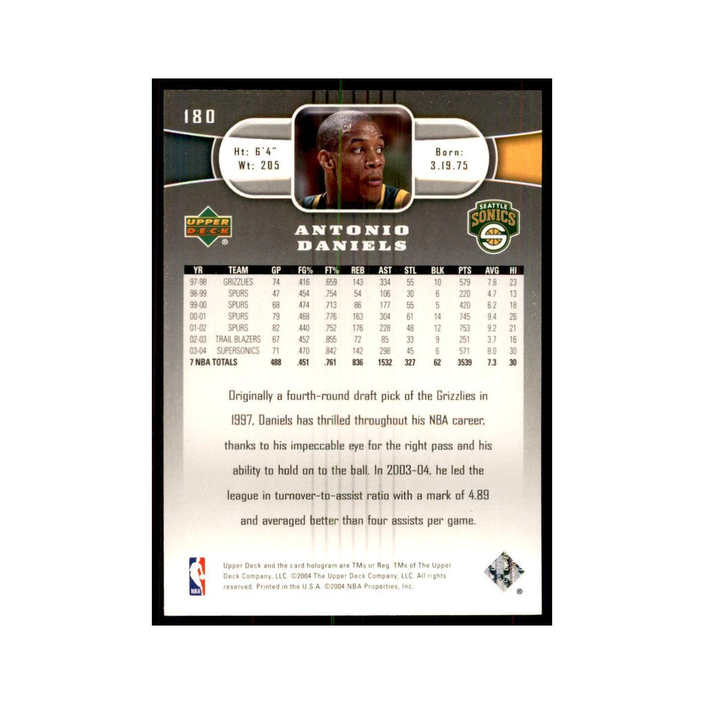 2004 Upper Deck Antonio Daniels Seattle SuperSonics #180