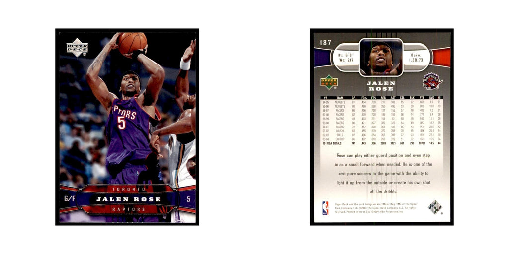 2004 Upper Deck Jalen Rose Raptors #187