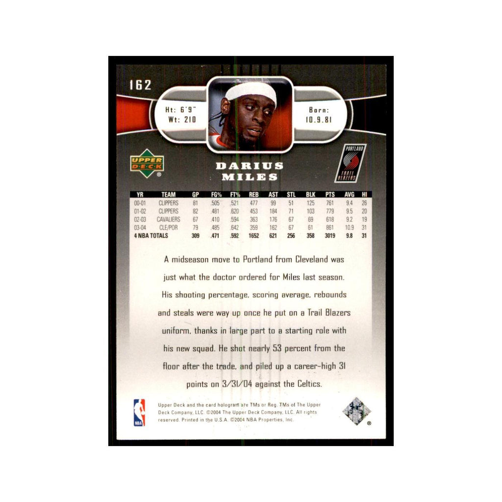 2004 Upper Deck Darius Miles Blazers #162