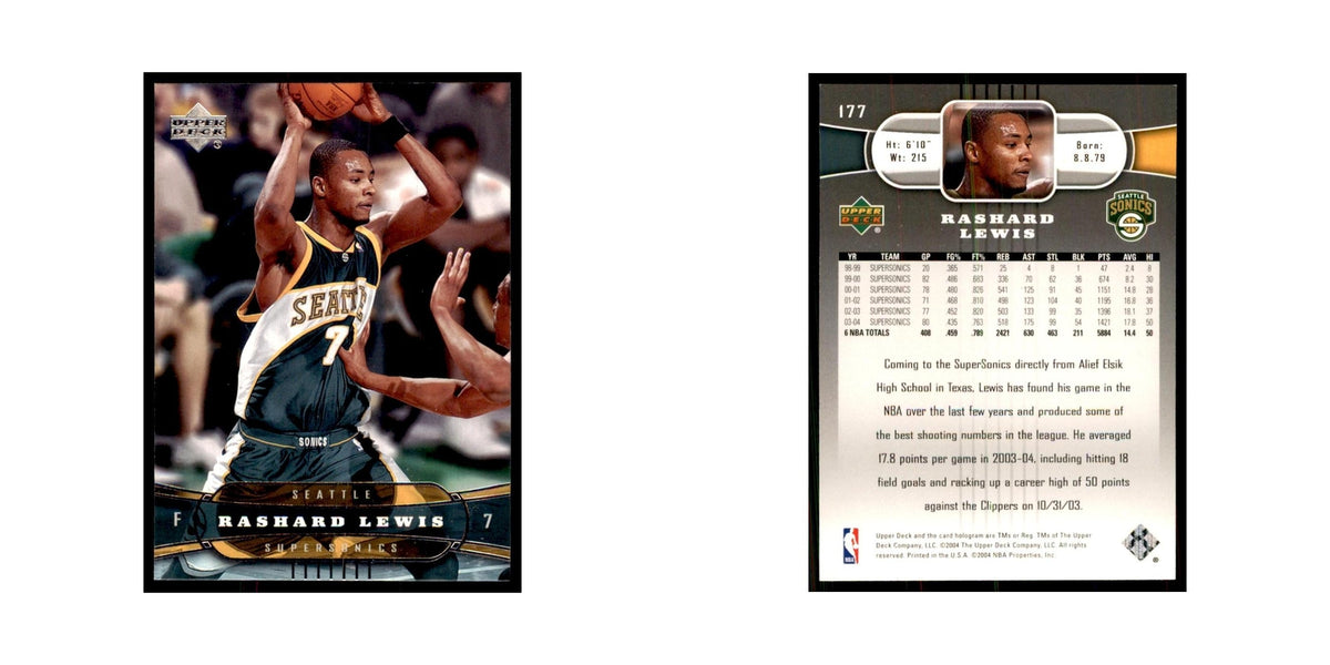 2004 Upper Deck Rashard Lewis Seattle SuperSonics #177