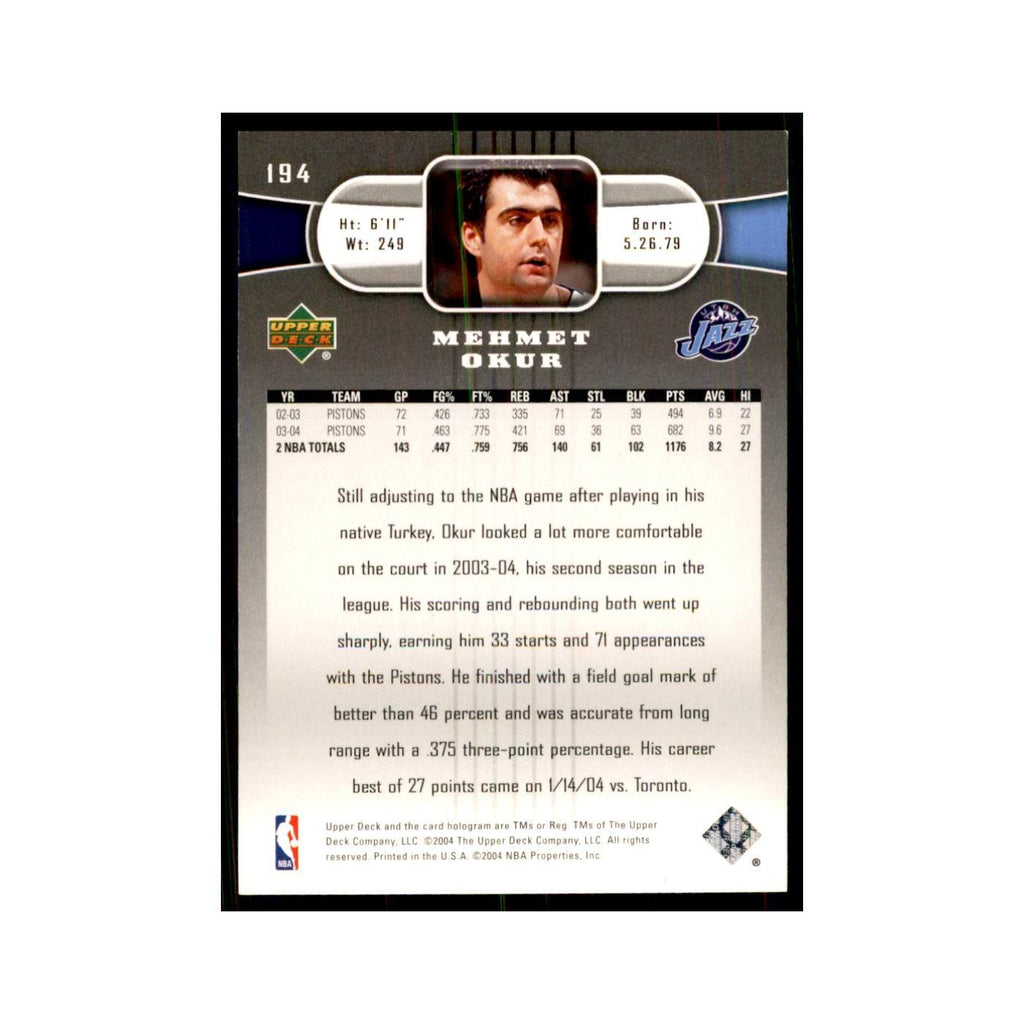 2004 Upper Deck Mehmet Okur Jazz #194