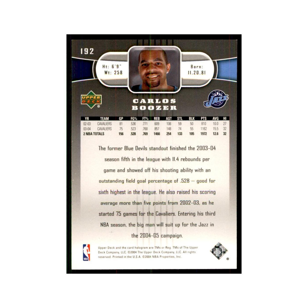 2004 Upper Deck Carlos Boozer Jazz #192