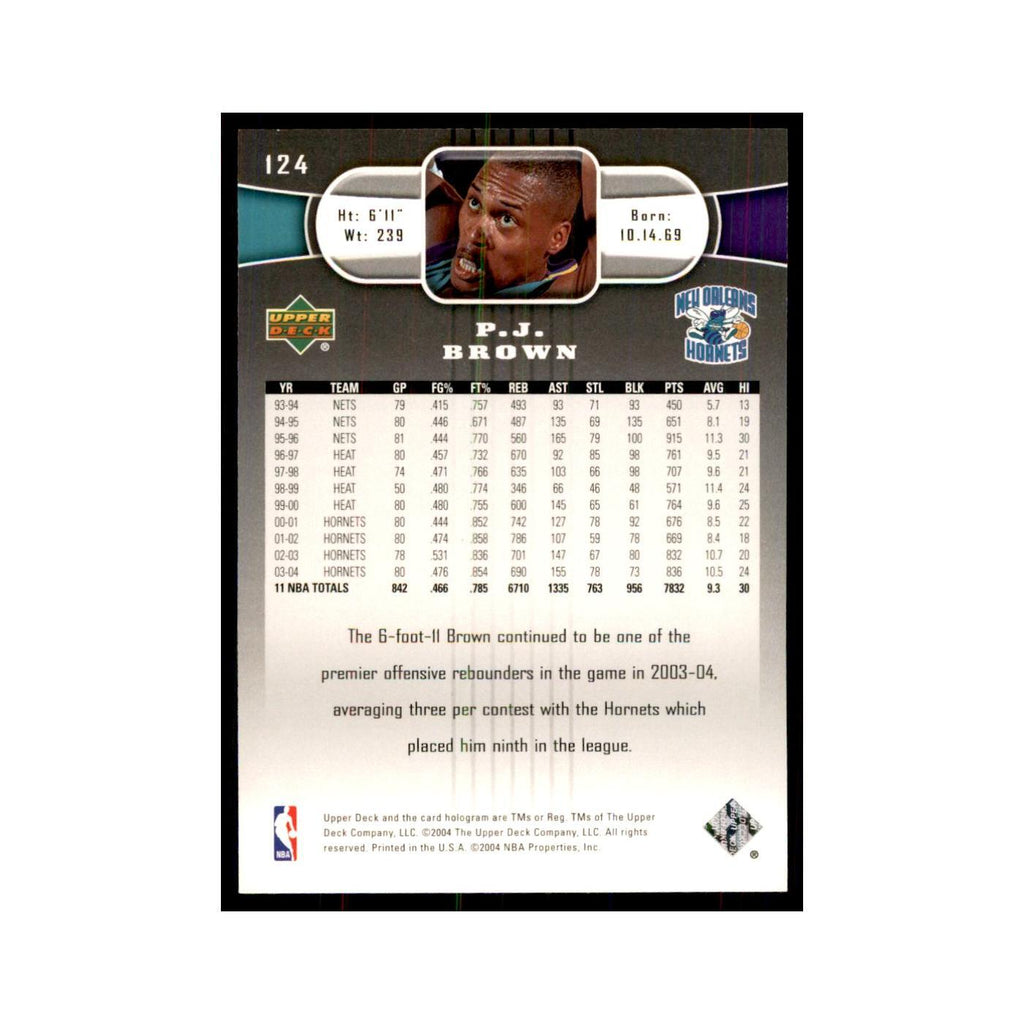 2004 Upper Deck P.J. Brown New Orleans Hornets #124