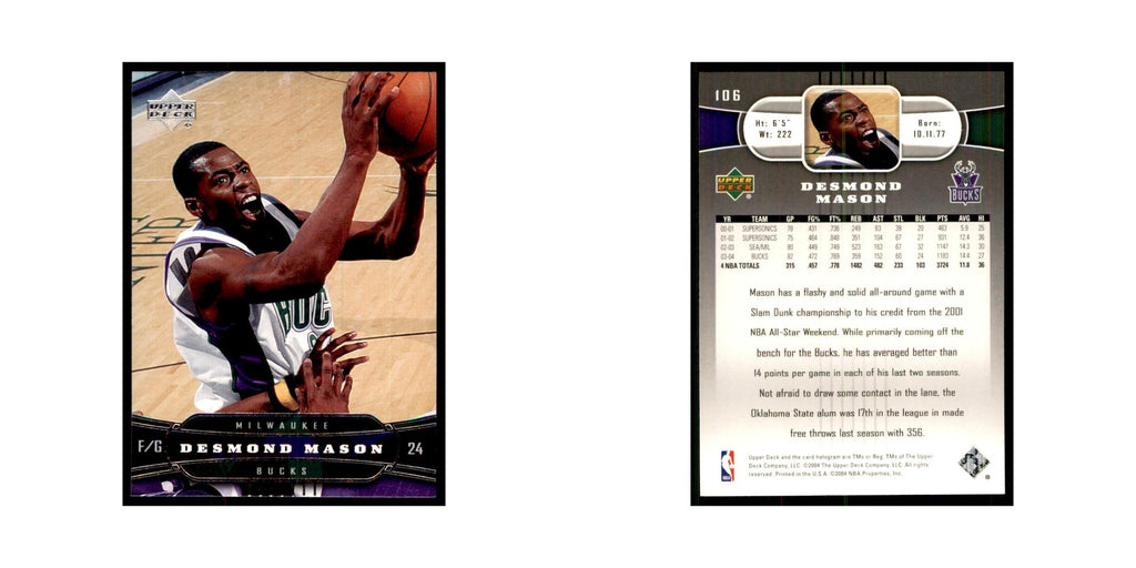 2004 Upper Deck Desmond Mason Bucks #106
