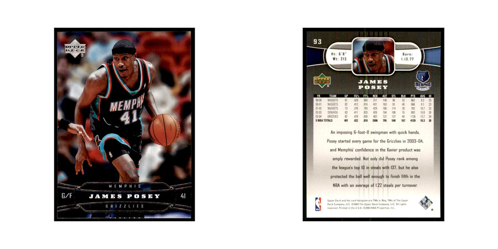 2004 Upper Deck James Posey Grizzlies #93