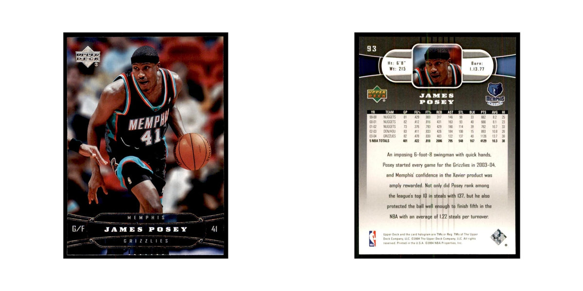 2004 Upper Deck James Posey Grizzlies #93