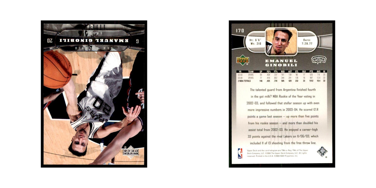 2004 Upper Deck Manu Ginobili Spurs #170